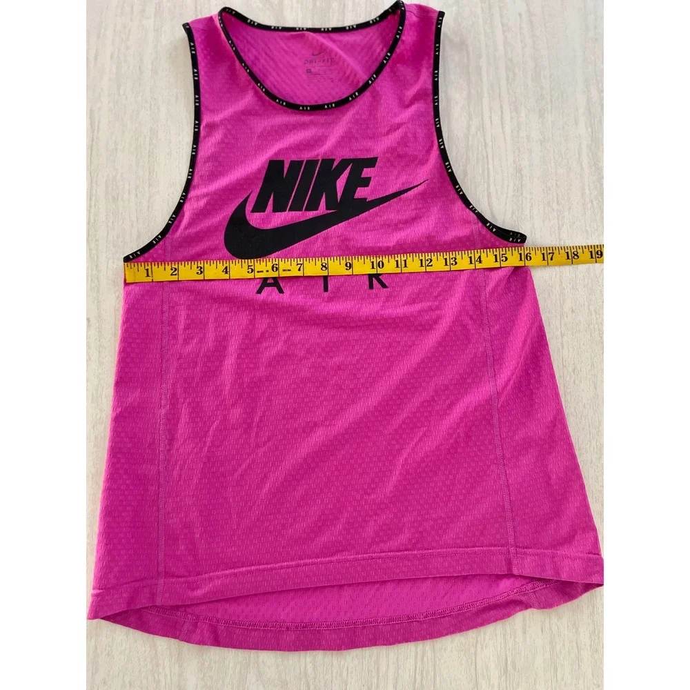 Nike Air Dri-FIT Miler Womens Pink Mesh  Running Tank Top Swoosh Logo Sz S